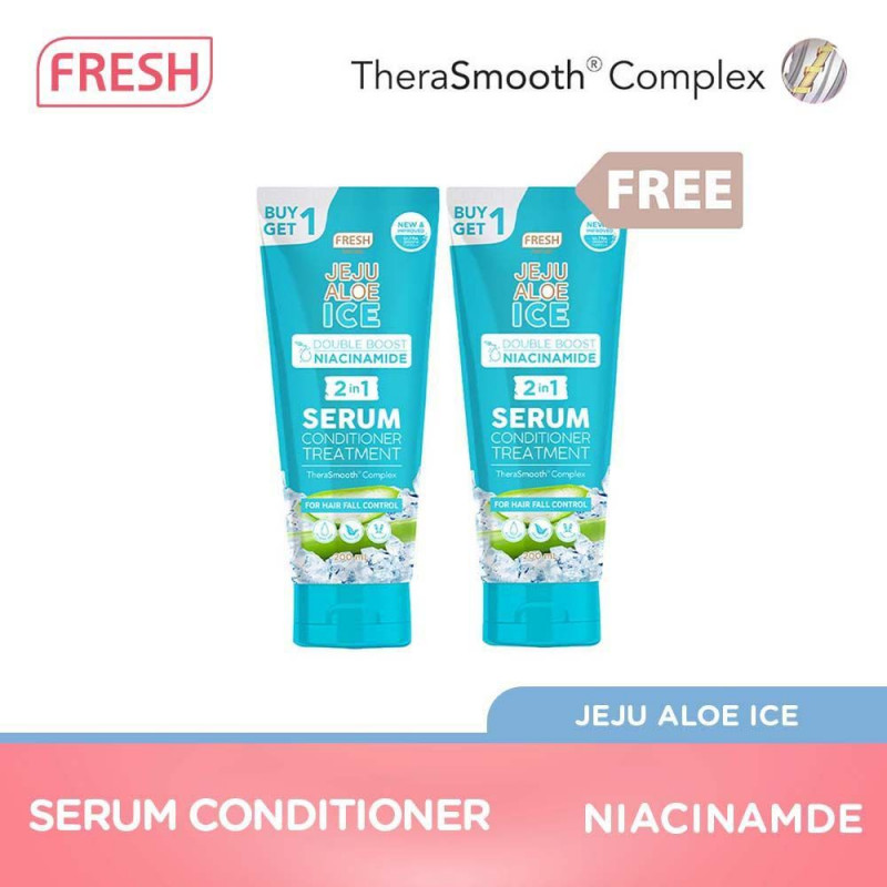B1T1 Fresh Hairlab Jeju Aloe Ice Double Boost Niacinamide 2 in 1 Serum Conditioner Treatment 200 ml