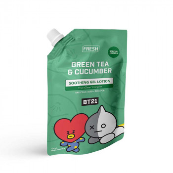 Fresh with BT21 Green Tea & Cucumber Soothing Gel Lotion...