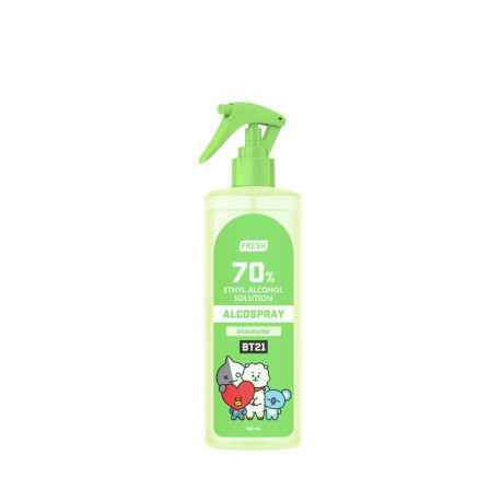 Fresh with BT21 70% Ethyl Alcohol Solution Alcospray Interstellar Apple Green 500mL